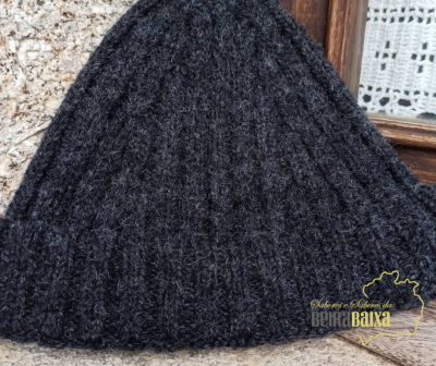 Gorro 100% lã de ovelha em malha canelada - Antracite