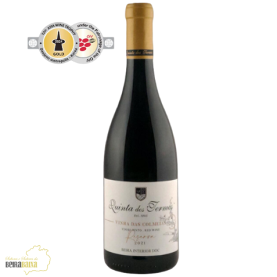 Garrafa de vinho Quinta das Termas 2021 com dois selos de prémios