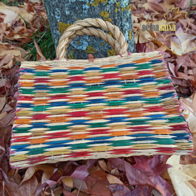 Cesta de junco com fecho, multicolorida RA nº 3 (dupla)