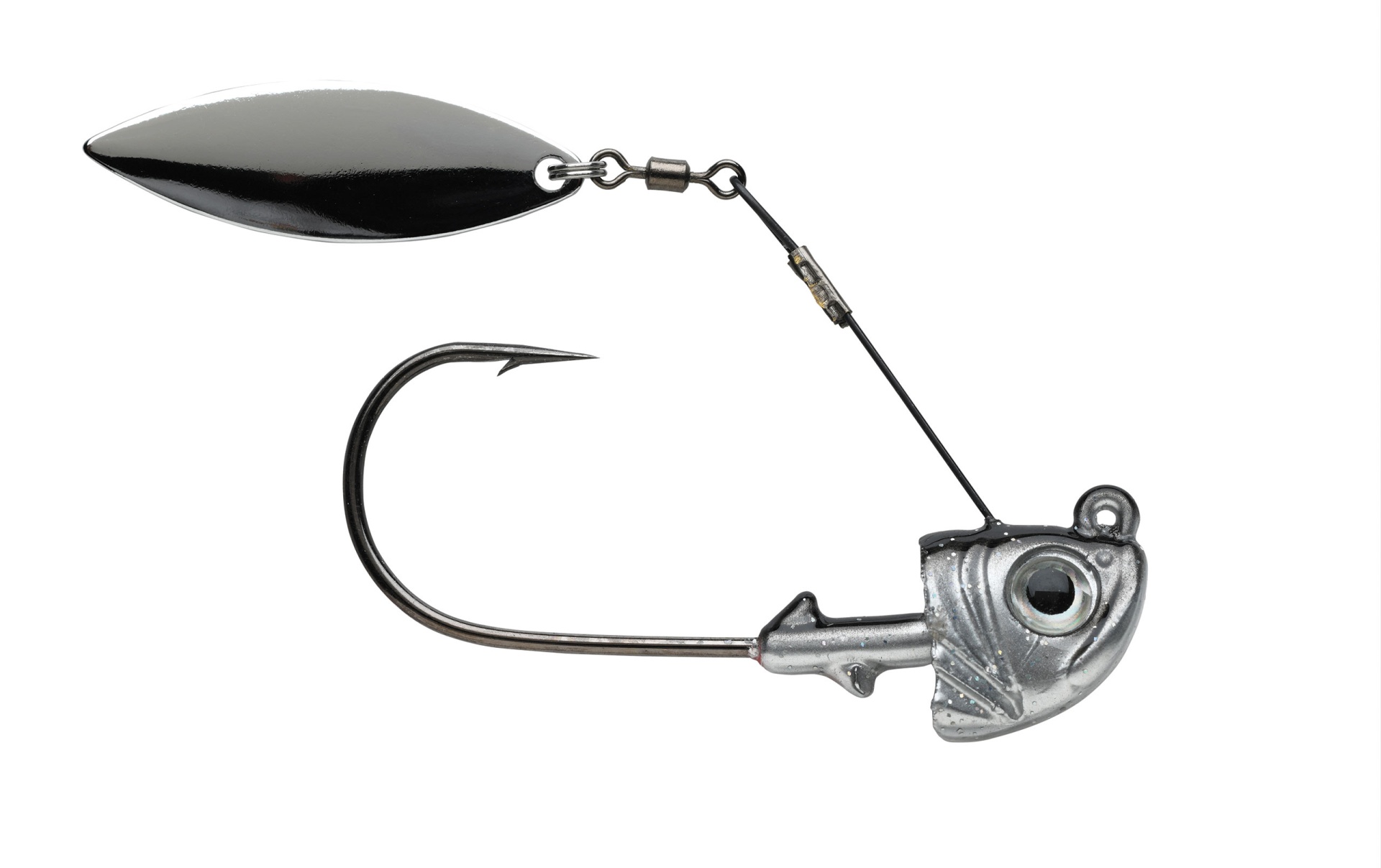 1st Gen Fishing Top Spin Isca de pesca metálica com anzol e spinner preto