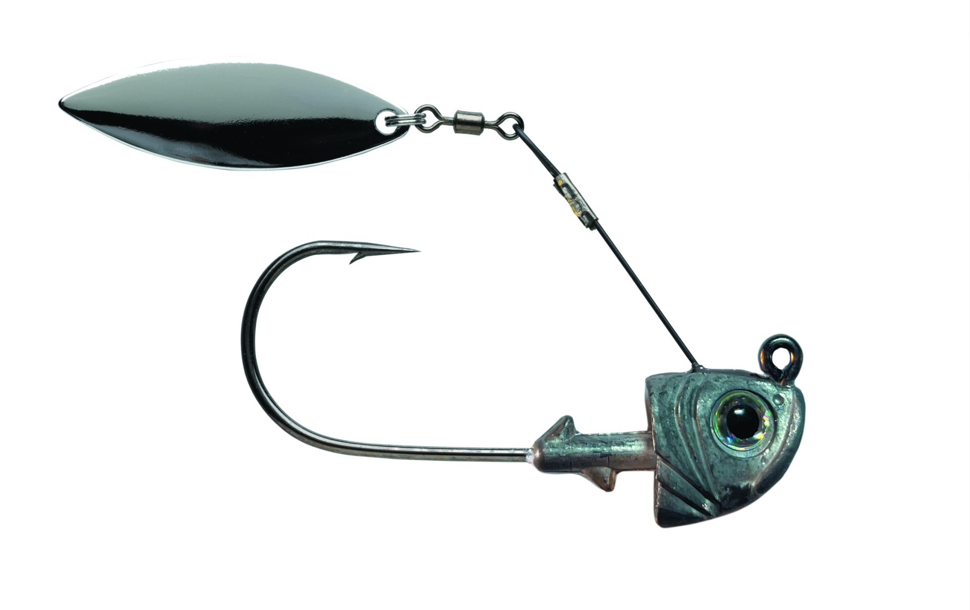 1st Gen Fishing Top Spin Isca de pesca com anzol e cabeça metálica colorida.