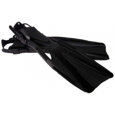 Par de barbatanas de mergulho pretas com alças ajustáveis