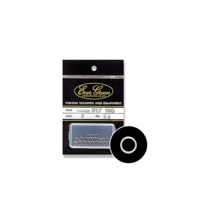 Anilhas partidas de aço inoxidável Ever Green em embalagem preta com caixa plástica