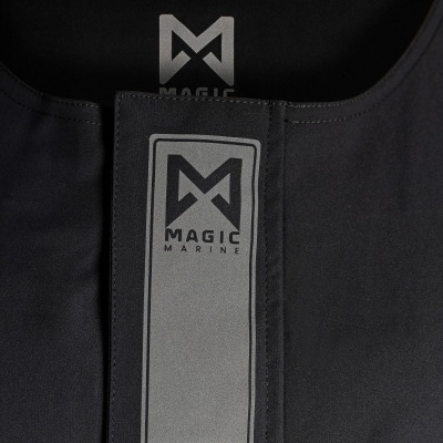 Colete preto com etiqueta cinza refletora Magic Marine