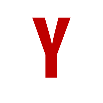 Letra Y vermelha num fundo branco