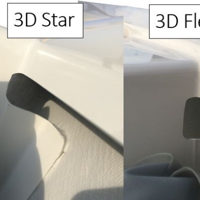 Comparação de superfícies 3D Star e 3D Flex com recorte preto