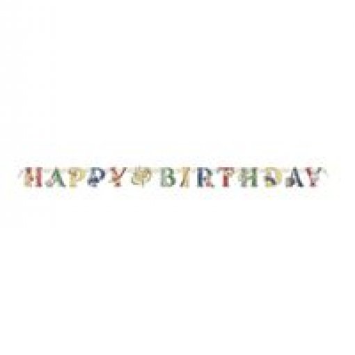 Faixa Happy Birthday colorida e decorativa pendurada