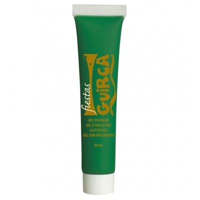 Tubo verde de gel com tampa branca e texto amarelo e branco da marca Guirca