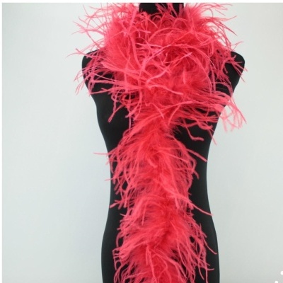 Lenço de penas cor de rosa num manequim preto