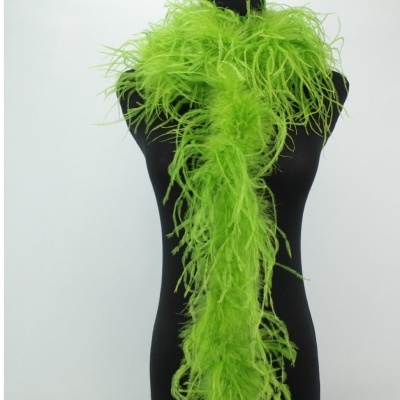 Cachecol pluma verde lima num manequim preto