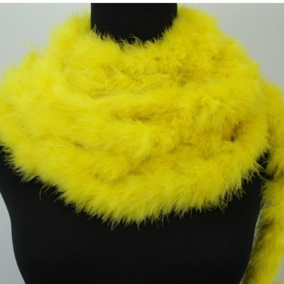 Cachecol amarelo felpudo em manequim preto