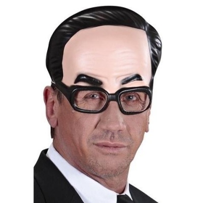 Peruca preta e óculos