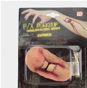 Embalagem de maquiagem FX com prótese de mão simulando fratura