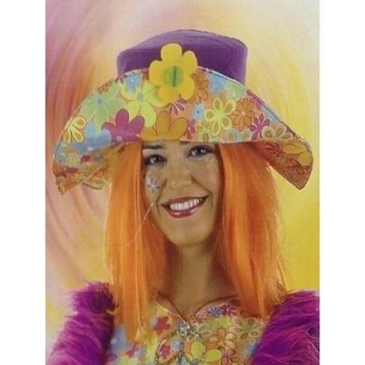 Peruca hippie laranja