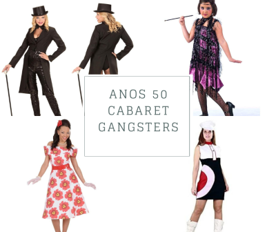 modelos femininas vestidas com fatos anos 50 cabaret gangsters