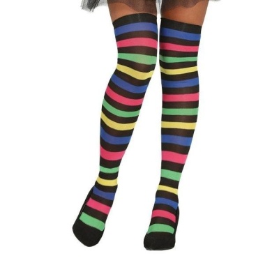 Meias listradas multicoloridas