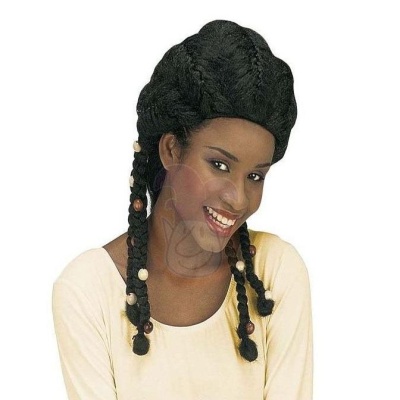 Peruca Afro com tranças decoradas