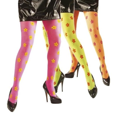 Collants hippie com flores estampadas