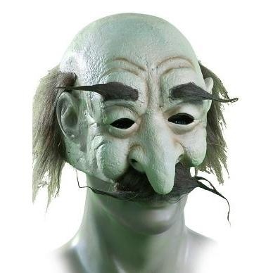 Máscara de avô com cabelo e bigode