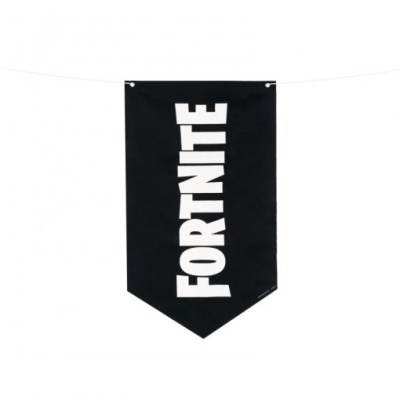 Pendente decorativo preto com texto 'FORTNITE' branco