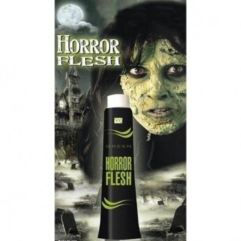 Tubo preto de creme HORROR FLESH com rosto pintado de carne em decomposição