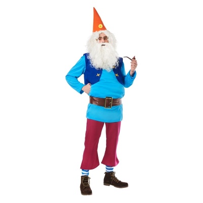 Fantasia de anão com chapéu pontiagudo e roupa colorida