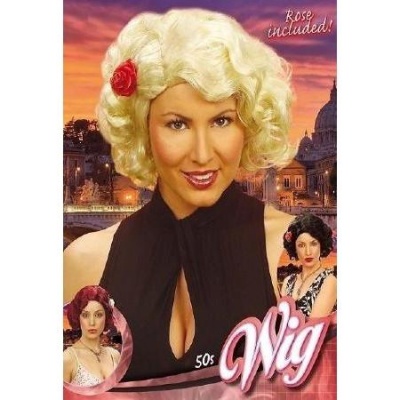 Peruca anos 50 com Flor