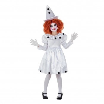 Palhaço Pierrot Branco Menina