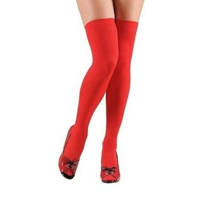 Meias vermelhas acima do joelho