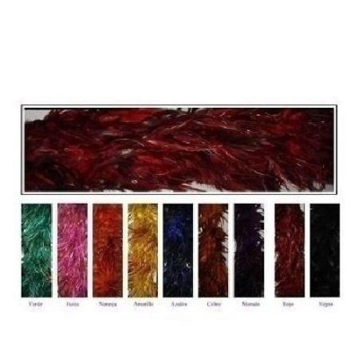 Penas tingidas em várias cores com etiquetas de cor