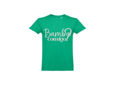 T-shirt verde com texto branco Bamba comigo!