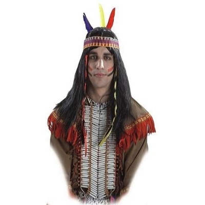 Peruca indiana com trança