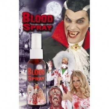 Embalagem spray Blood Spray com design Halloween e fundo sombrio
