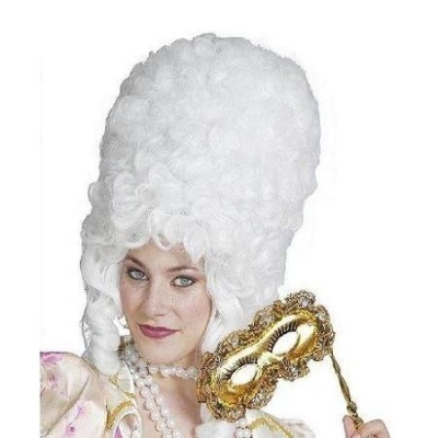 Peruca alta vintage branca com cachos