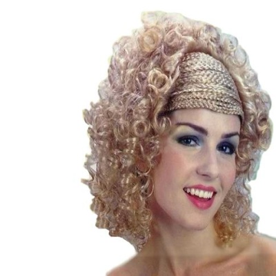 Peruca encaracolada de estrela pop
