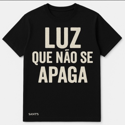 t-shirt manga curta preto Luz 10