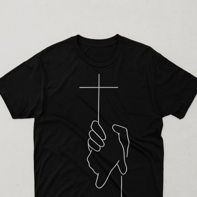 t-shirt manga curta preto CROSS 11