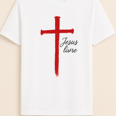 t-shirt manga curta Branco  15 Jesus Live