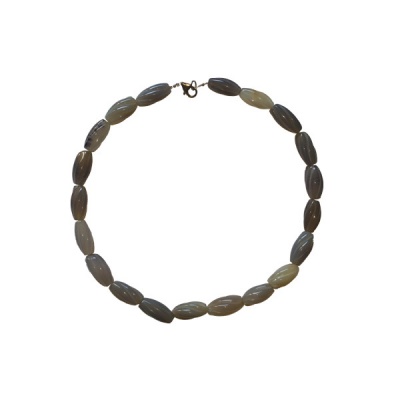 Colar de Ágata Cinzenta (barricas 45cm)