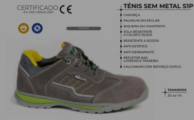 Sapatilha de proteção free metal S1P