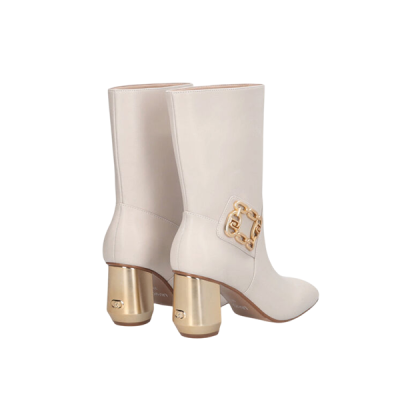 Liu Jo :: Botins brancos com pormenor dourado Liu Jo :: Botins brancos com pormenor dourado