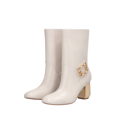 Liu Jo :: Botins brancos com pormenor dourado Liu Jo :: Botins brancos com pormenor dourado