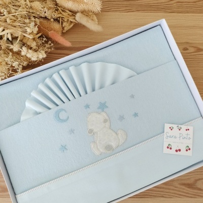 Conjunto Algodão Urso Azul