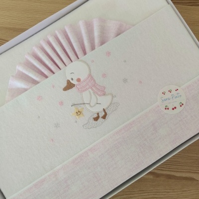 Conjunto Flanela Patinho Rosa