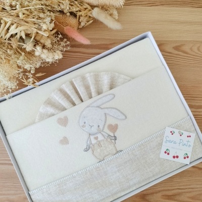 Conjunto Alcofa Ursinho Bege