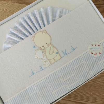 Conjunto Flanela Ursinhos Azul