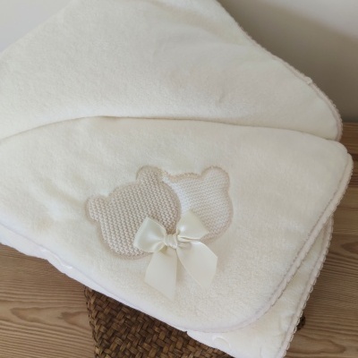 Manta polar ursinho Bege