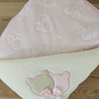 Manta polar ursinho Rosa