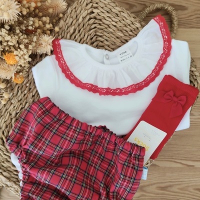 Conjunto Xadrez Vermelho Menina