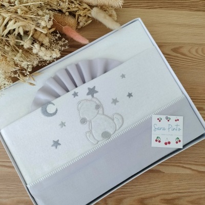 Conjunto Alcofa Ursinho Cinza